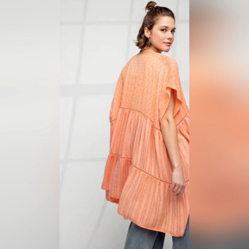Easel Bright Orange Kimono - Picture 3 of 4